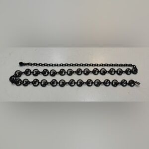 ST JOHN black logo chain belt .